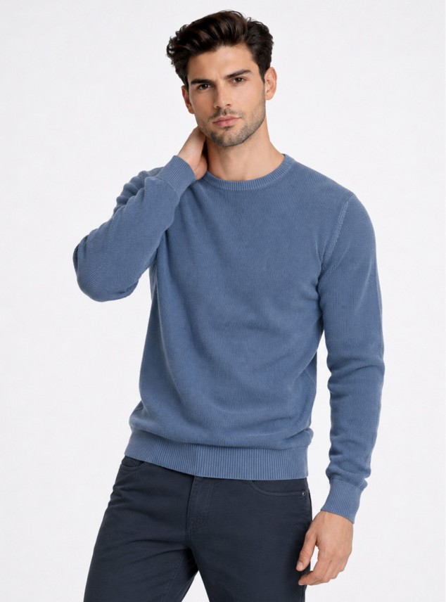 Sweater Stone Wash Regular Fit Denim Piero Butti Sweater Stone Wash Regular Fit Denim Piero Butti