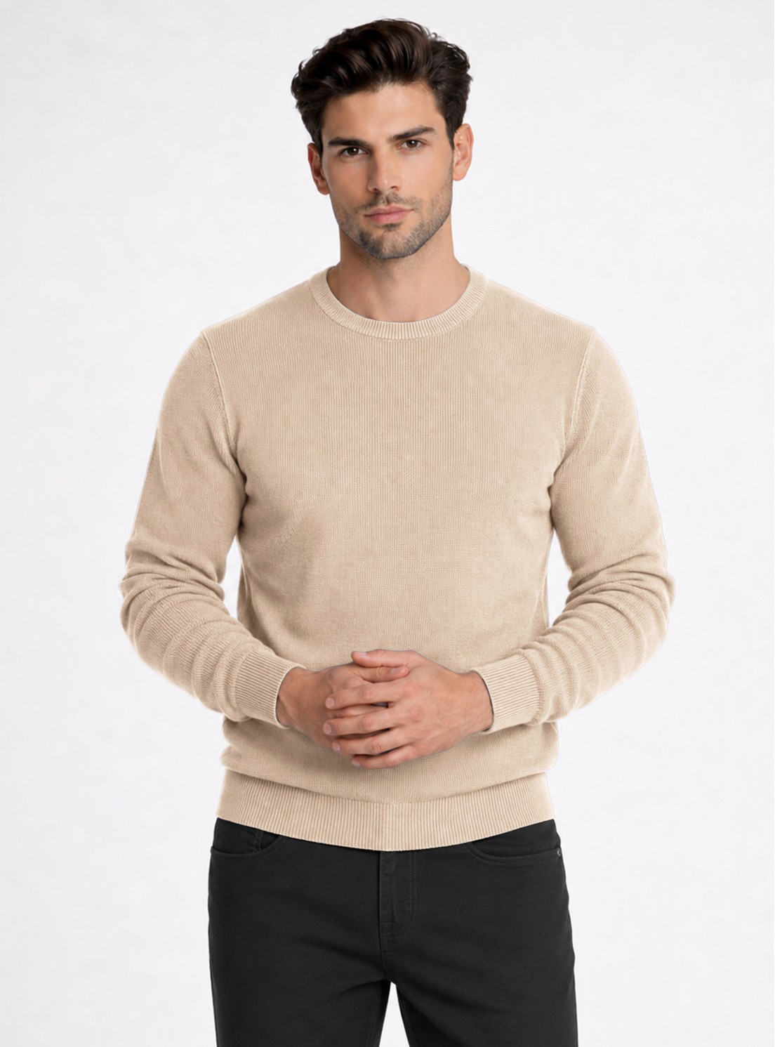 Sweater Stone Wash Regular Fit Café Piero Butti Sweater Stone Wash Regular Fit Café Piero Butti