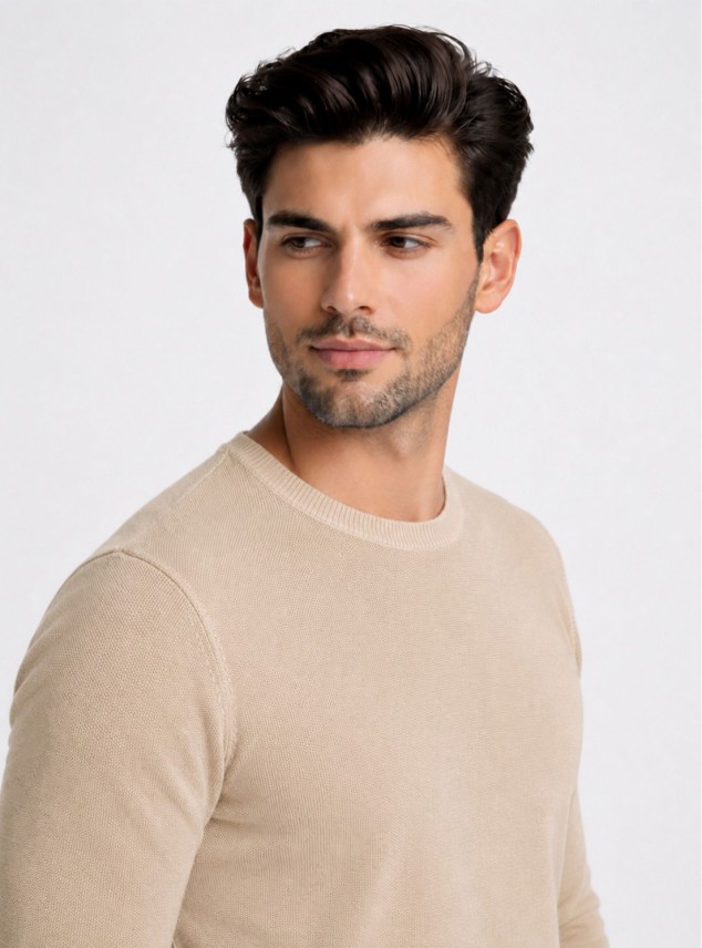 Sweater Stone Wash Regular Fit Café Piero Butti Sweater Stone Wash Regular Fit Café Piero Butti