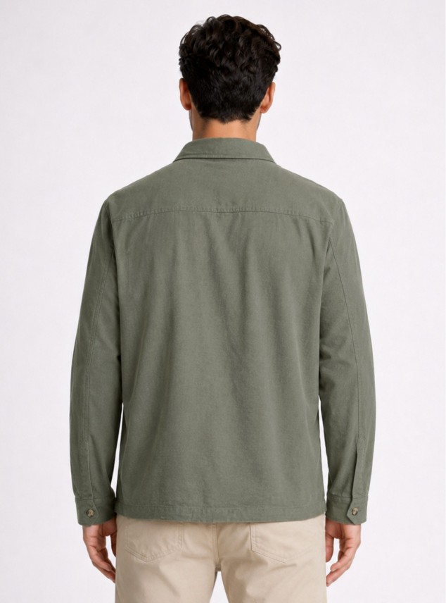 Sobrecamisa Lino-Algodón Regular Fit Verde Piero Butti Sobrecamisa Lino-Algodón Regular Fit Verde Piero Butti