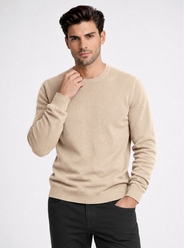 Sweater Stone Wash Regular Fit Café Piero Butti Sweater Stone Wash Regular Fit Café Piero Butti