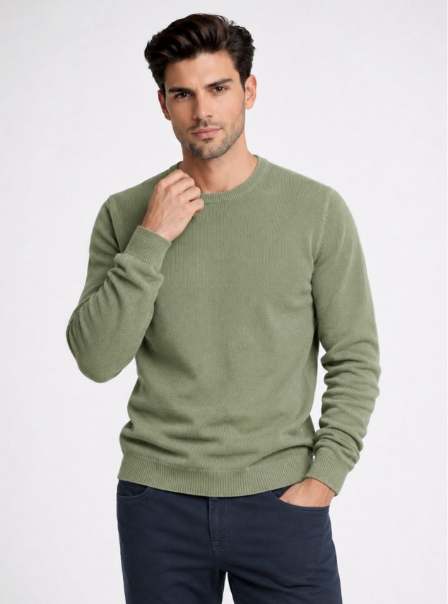 Sweater Stone Wash Regular Fit Verde Piero Butti Sweater Stone Wash Regular Fit Verde Piero Butti