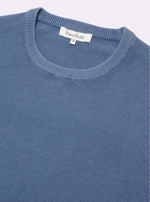 Sweater Stone Wash Regular Fit Denim Piero Butti Sweater Stone Wash Regular Fit Denim Piero Butti