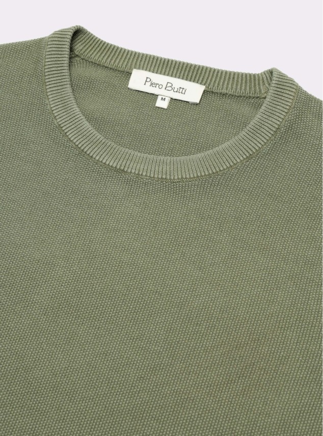 Sweater Stone Wash Regular Fit Verde Piero Butti Sweater Stone Wash Regular Fit Verde Piero Butti