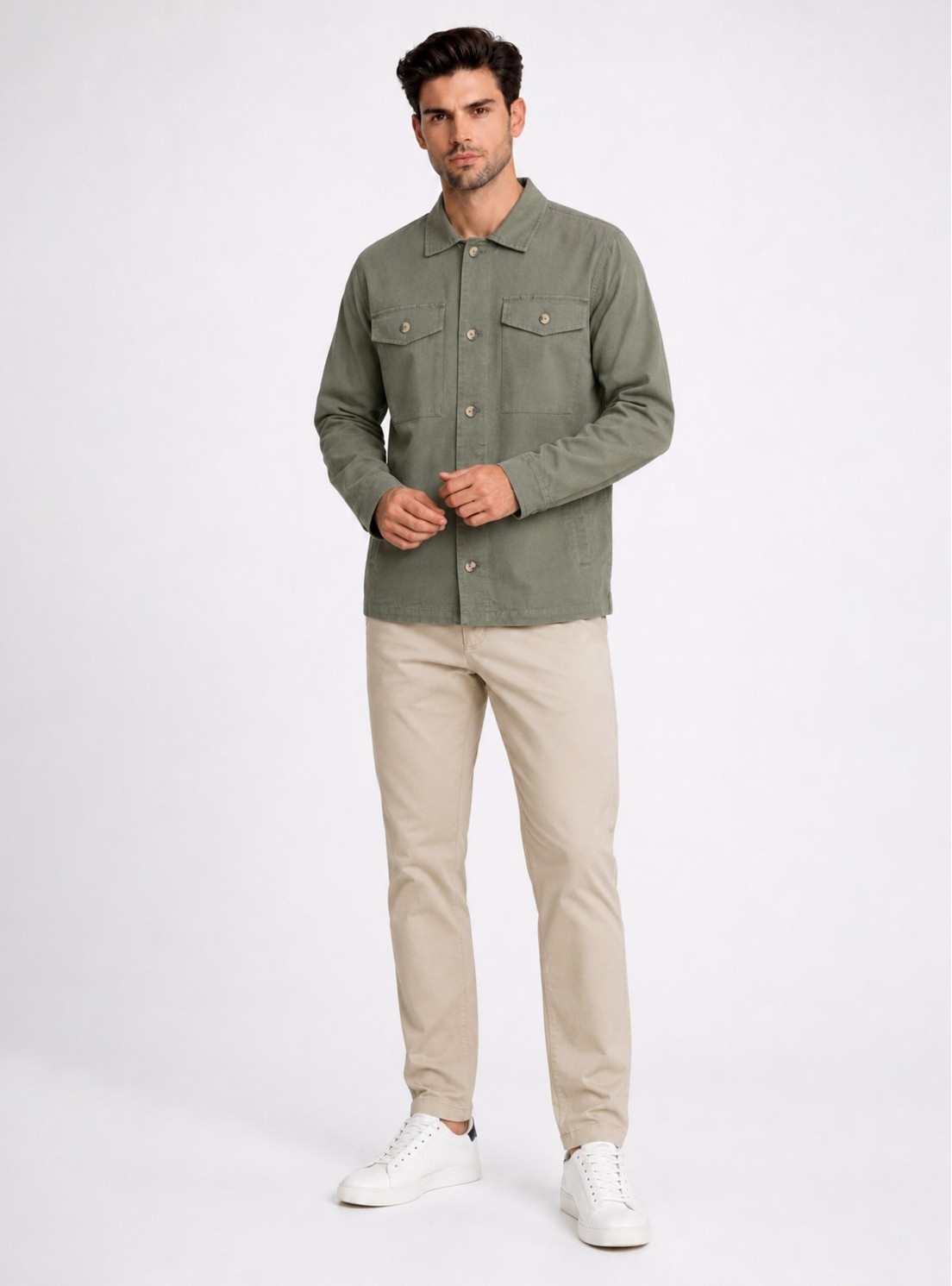 Sobrecamisa Lino-Algodón Regular Fit Verde Piero Butti Sobrecamisa Lino-Algodón Regular Fit Verde Piero Butti