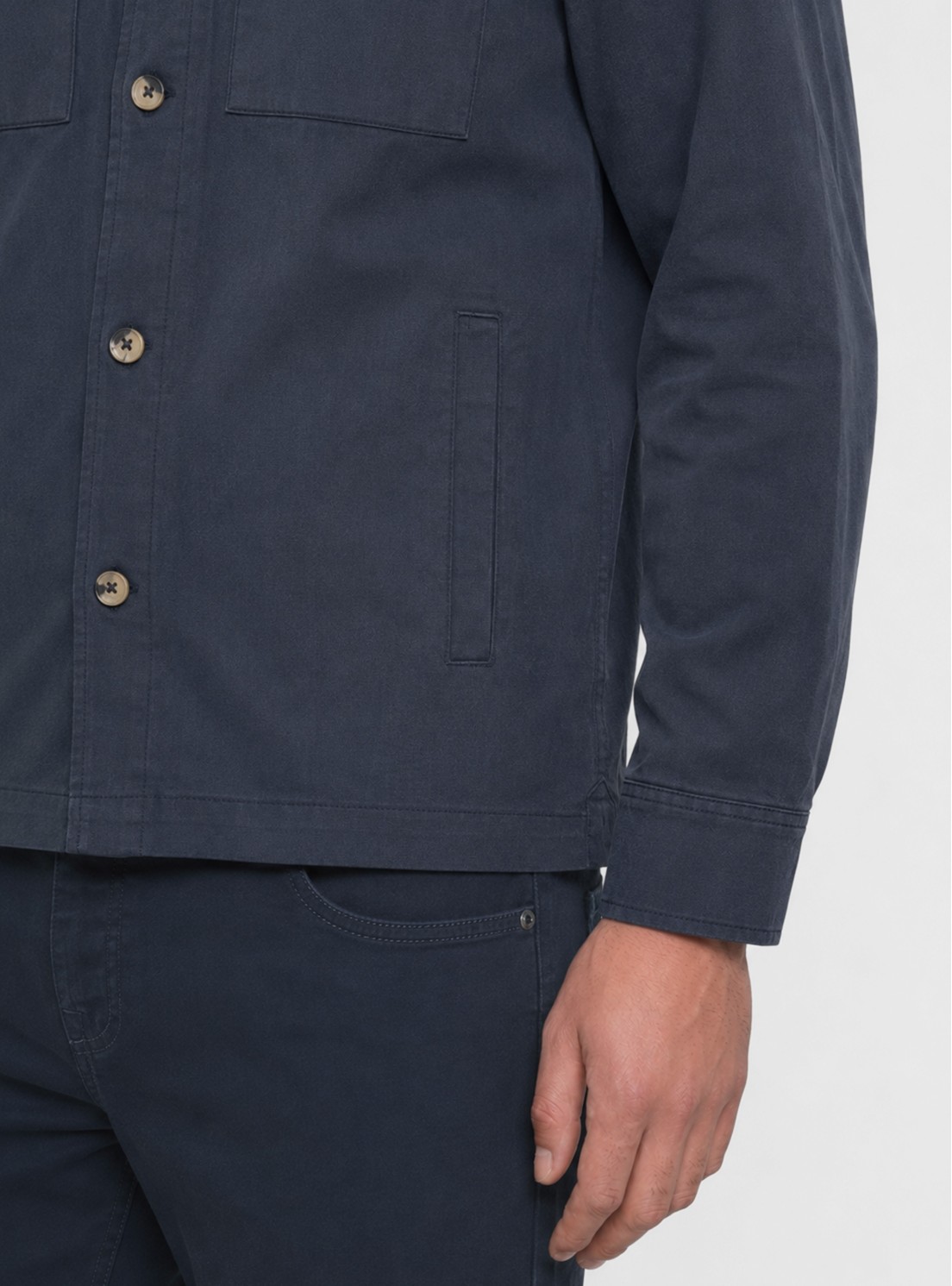 Sobrecamisa Lino-Algodón Regular Fit Azul Marino Piero Butti Sobrecamisa Lino-Algodón Regular Fit Azul Marino Piero Butti