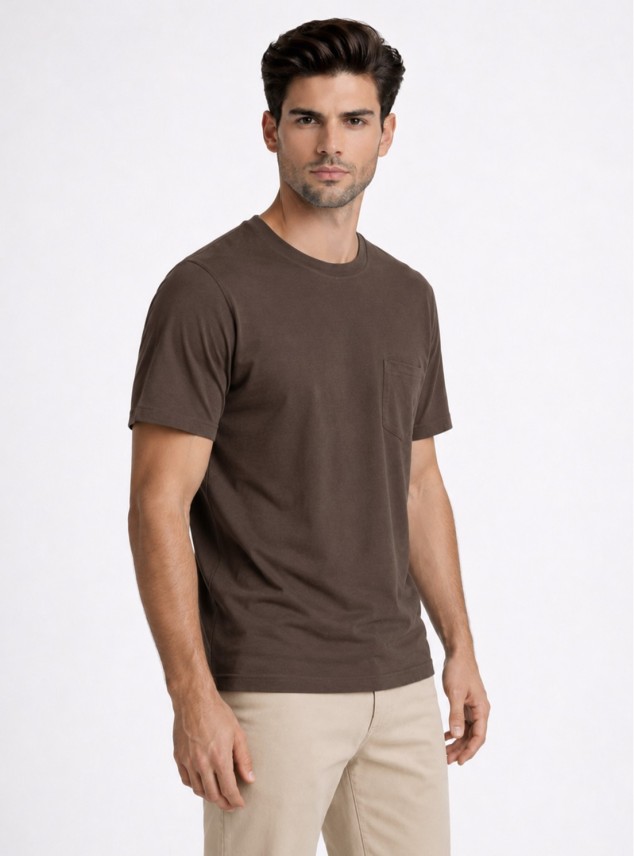 Polera Cuello Redondo Regular Fit Café Piero Butti Polera Cuello Redondo Regular Fit Café Piero Butti