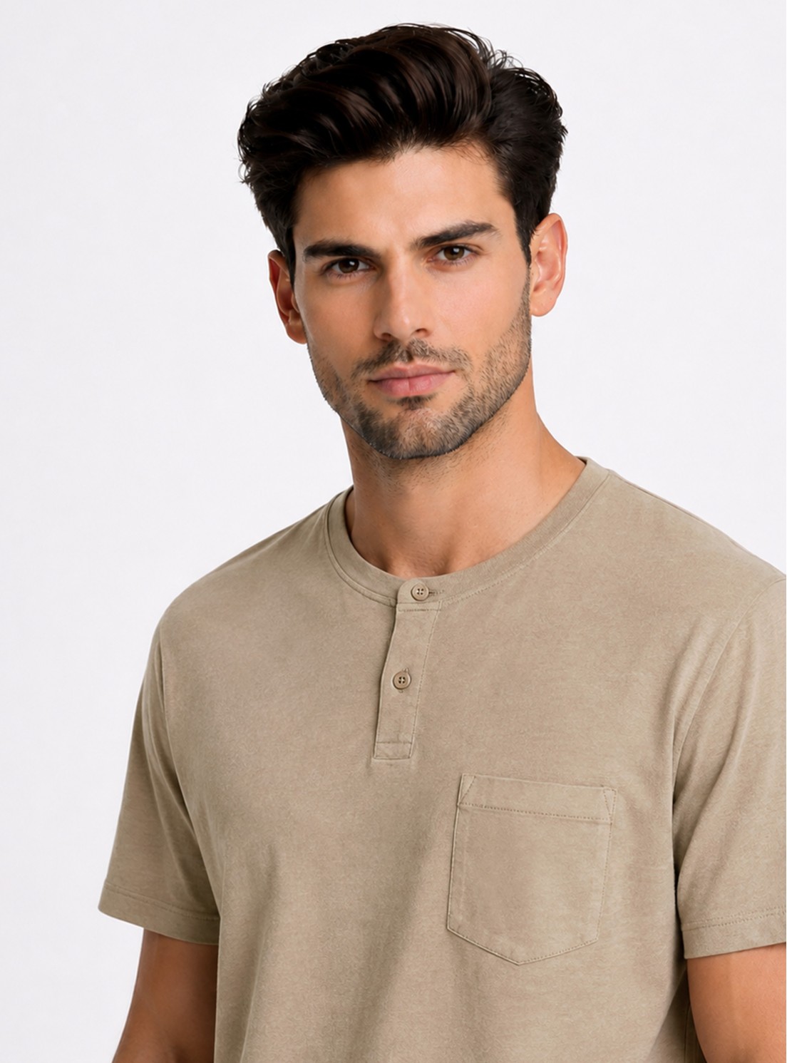 Polera Lisa Stone Wash Regular Fit Café Piero Butti Polera Lisa Stone Wash Regular Fit Café Piero Butti