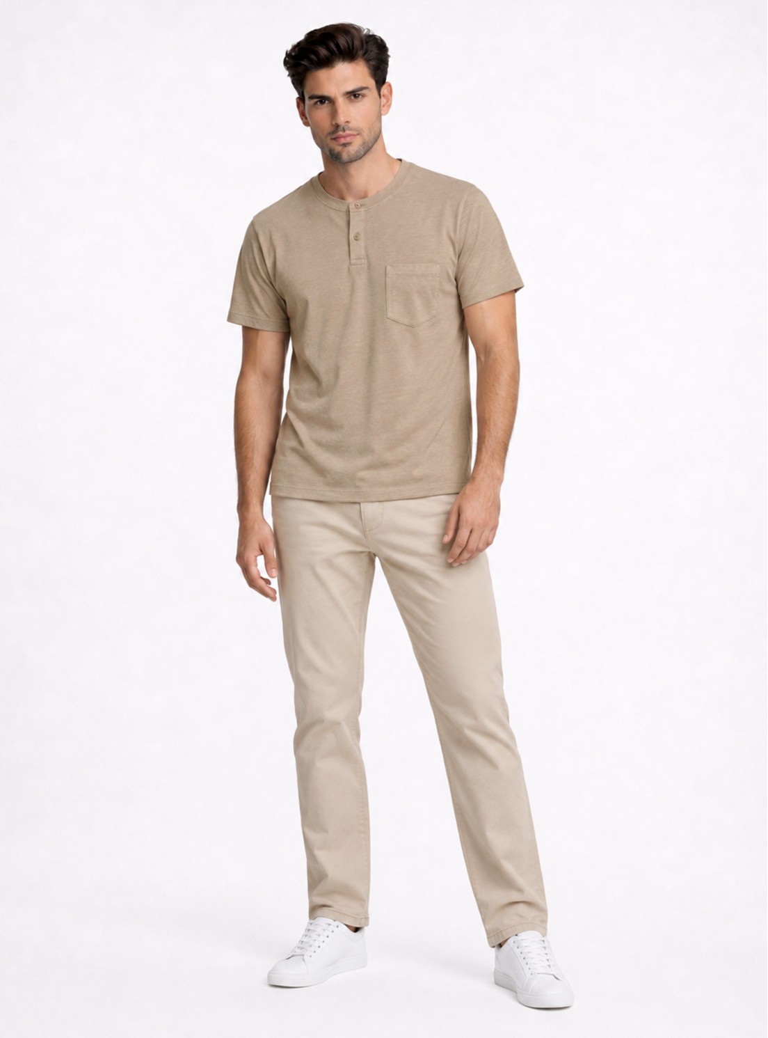 Polera Lisa Stone Wash Regular Fit Café Piero Butti Polera Lisa Stone Wash Regular Fit Café Piero Butti