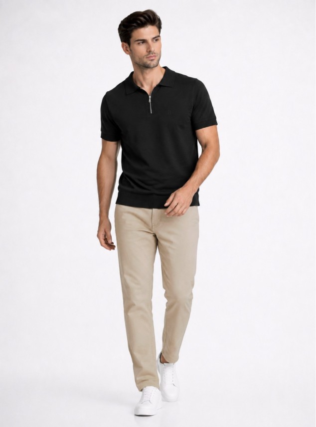 Polera tejida Lisa Regular Fit Negro Piero Butti Polera tejida Lisa Regular Fit Negro Piero Butti