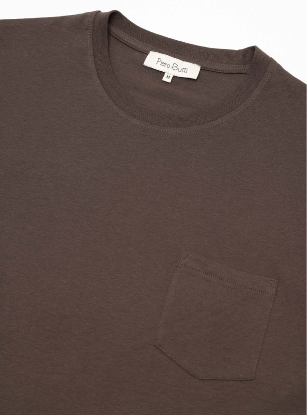 Polera Cuello Redondo Regular Fit Café Piero Butti Polera Cuello Redondo Regular Fit Café Piero Butti
