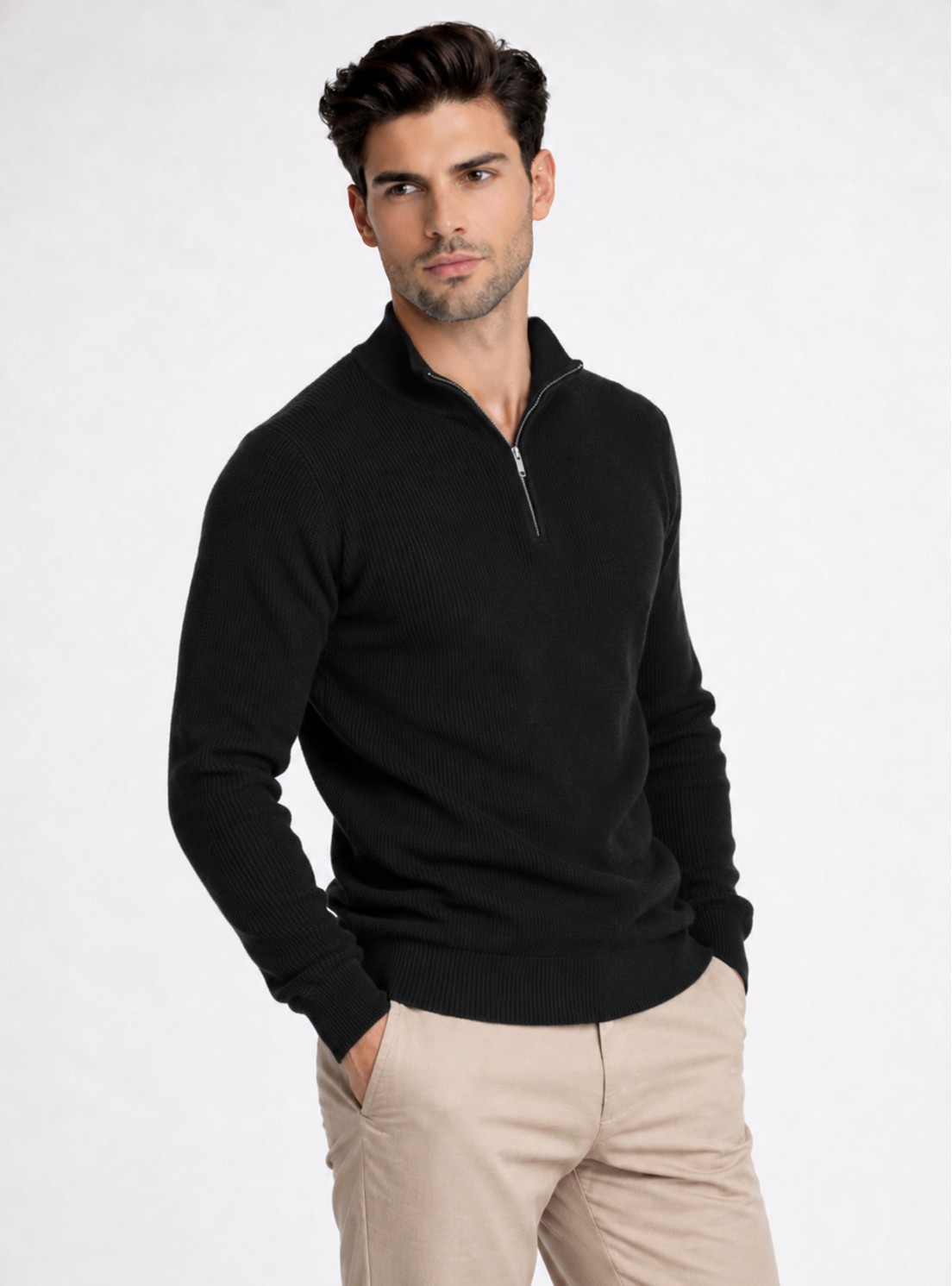 Sweater Cuello Alto Regular Fit Negro Piero Butti Sweater Cuello Alto Regular Fit Negro Piero Butti