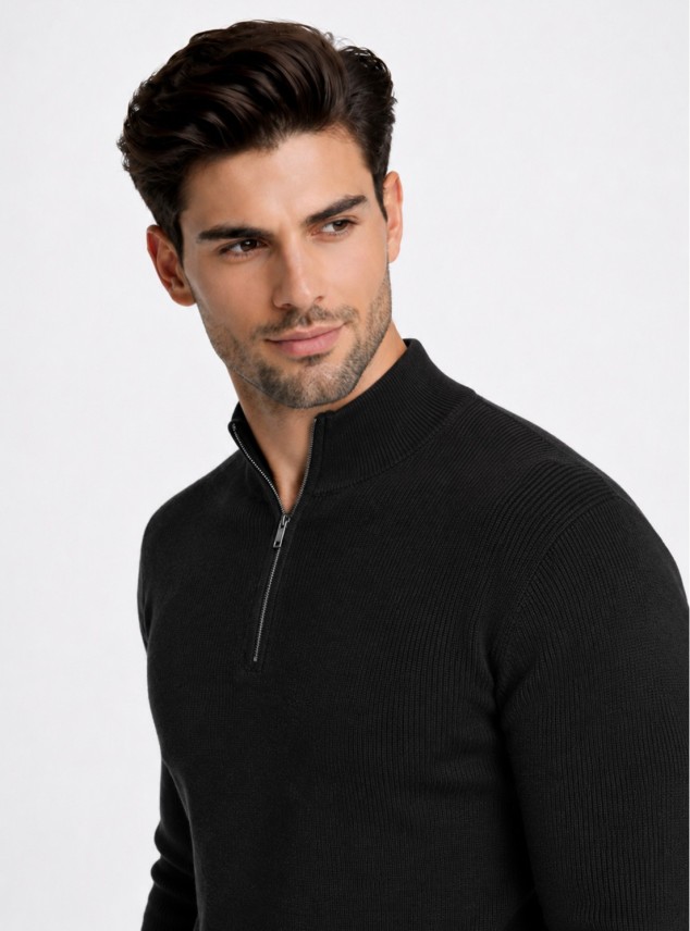 Sweater Cuello Alto Regular Fit Negro Piero Butti Sweater Cuello Alto Regular Fit Negro Piero Butti