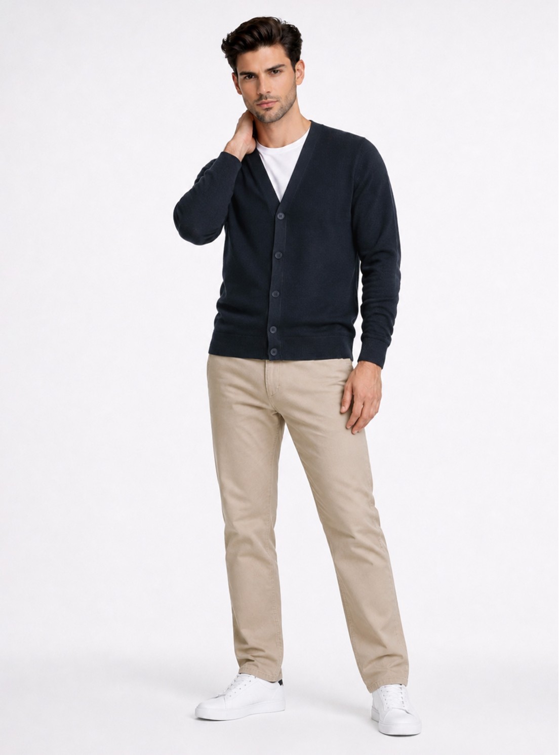 Cárdigan Texturado Regular Fit Azul Marino Piero Butti Cárdigan Texturado Regular Fit Azul Marino Piero Butti