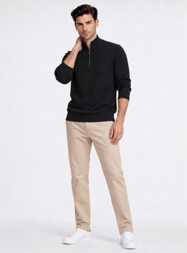 Sweater Cuello Alto Regular Fit Negro Piero Butti Sweater Cuello Alto Regular Fit Negro Piero Butti