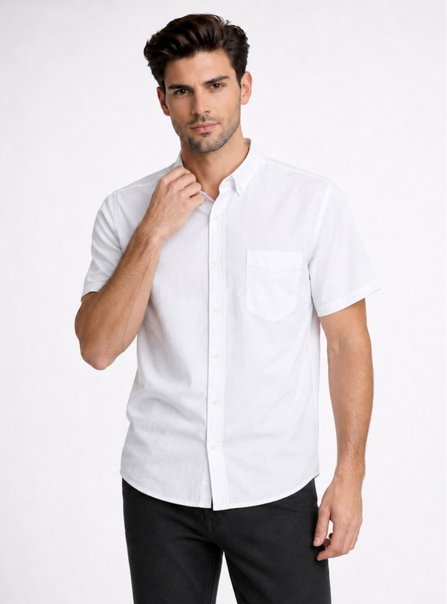 Camisa Lisa Regular Fit Blanco Piero Butti Camisa Lisa Regular Fit Blanco Piero Butti