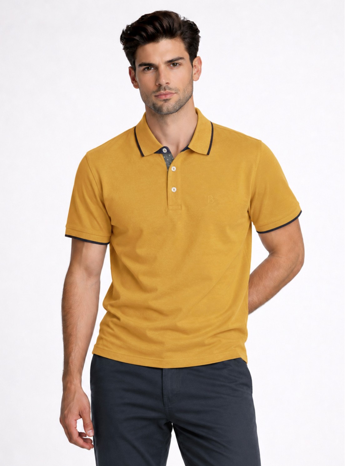 Polera Pique Regular Fit Mostaza Piero Butti Polera Pique Regular Fit Mostaza Piero Butti