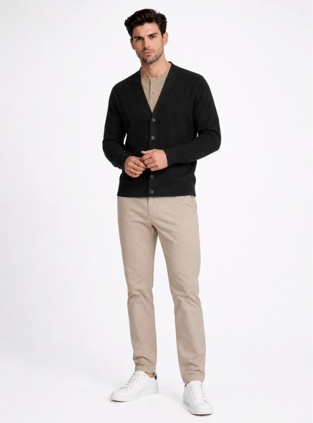 Cárdigan Texturado Regular Fit Negro Piero Butti Cárdigan Texturado Regular Fit Negro Piero Butti