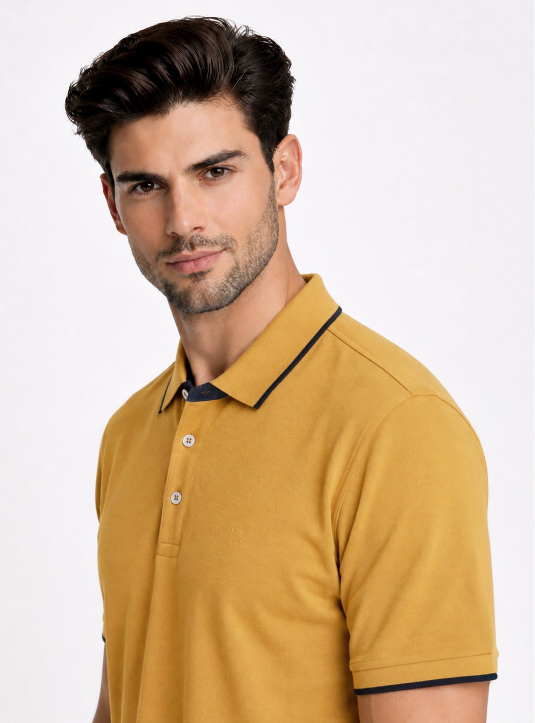 Polera Pique Regular Fit Mostaza Piero Butti Polera Pique Regular Fit Mostaza Piero Butti