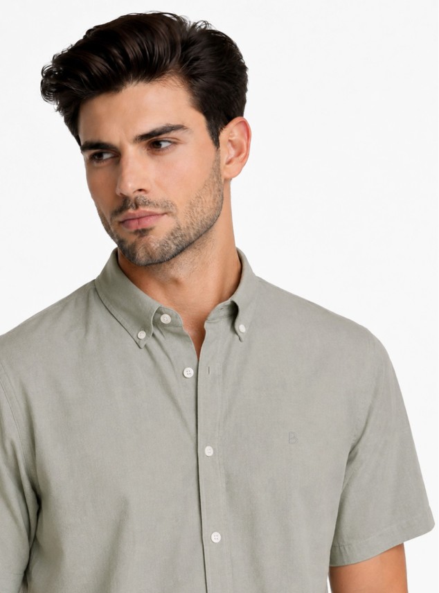 Camisa Lisa Regular Fit Verde Piero Butti Camisa Lisa Regular Fit Verde Piero Butti