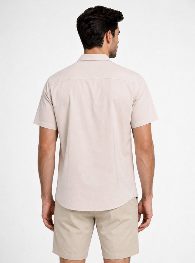 Camisa Lisa Regular Fit Beige Piero Butti Camisa Lisa Regular Fit Beige Piero Butti