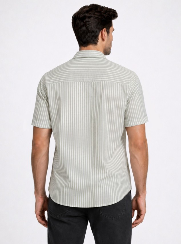 Camisa A Rayas Regular Fit Oliva Piero Butti Camisa A Rayas Regular Fit Oliva Piero Butti