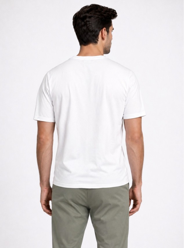 Polera Cuello V Regular Fit Blanco Piero Butti Polera Cuello V Regular Fit Blanco Piero Butti