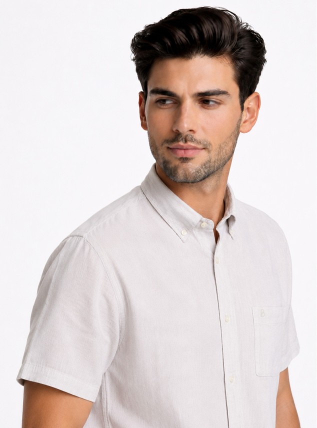 Camisa Lino-Algodón Regular Fit Arena Piero Butti Camisa Lino-Algodón Regular Fit Arena Piero Butti