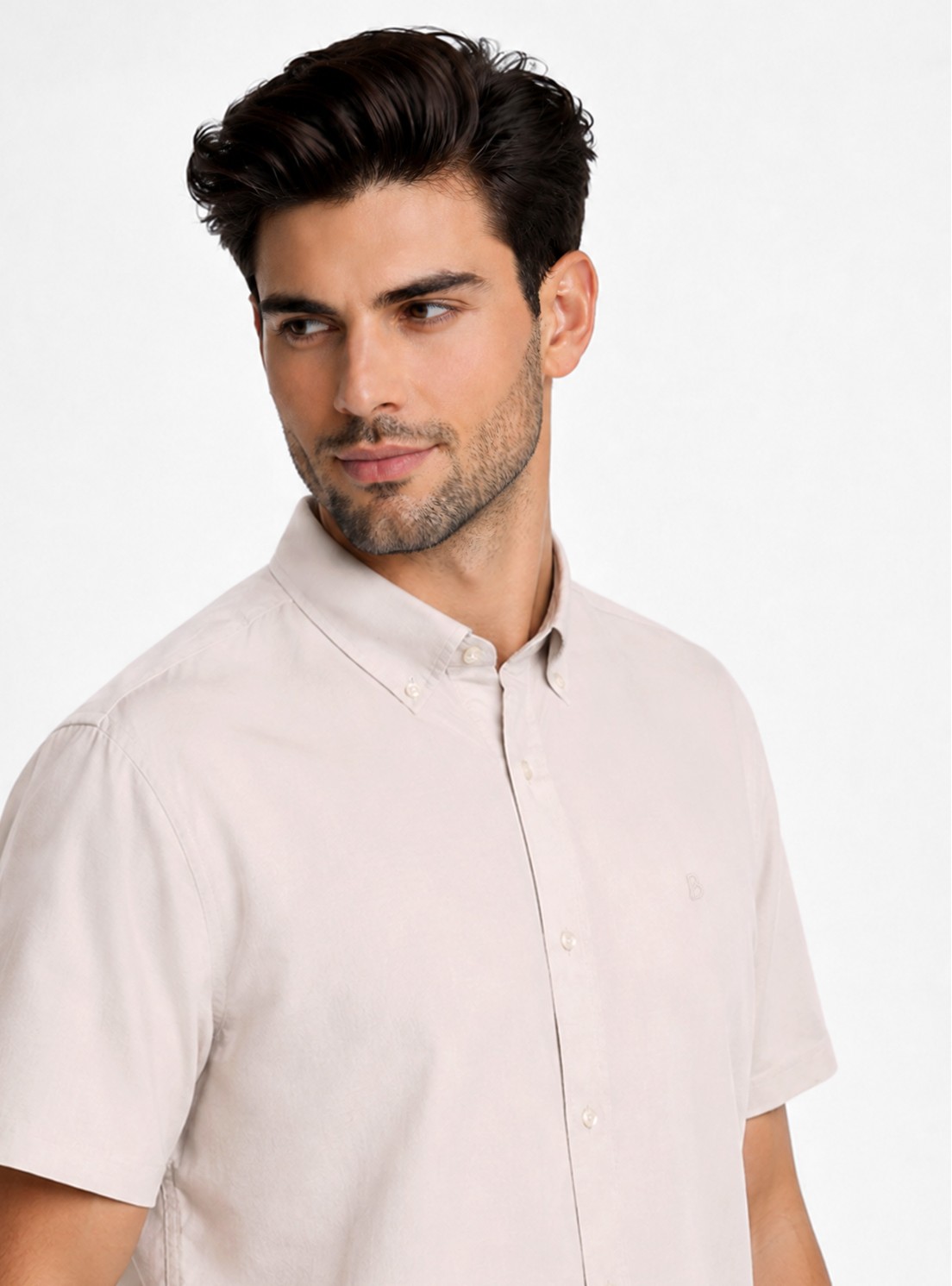 Camisa Lisa Regular Fit Beige Piero Butti Camisa Lisa Regular Fit Beige Piero Butti