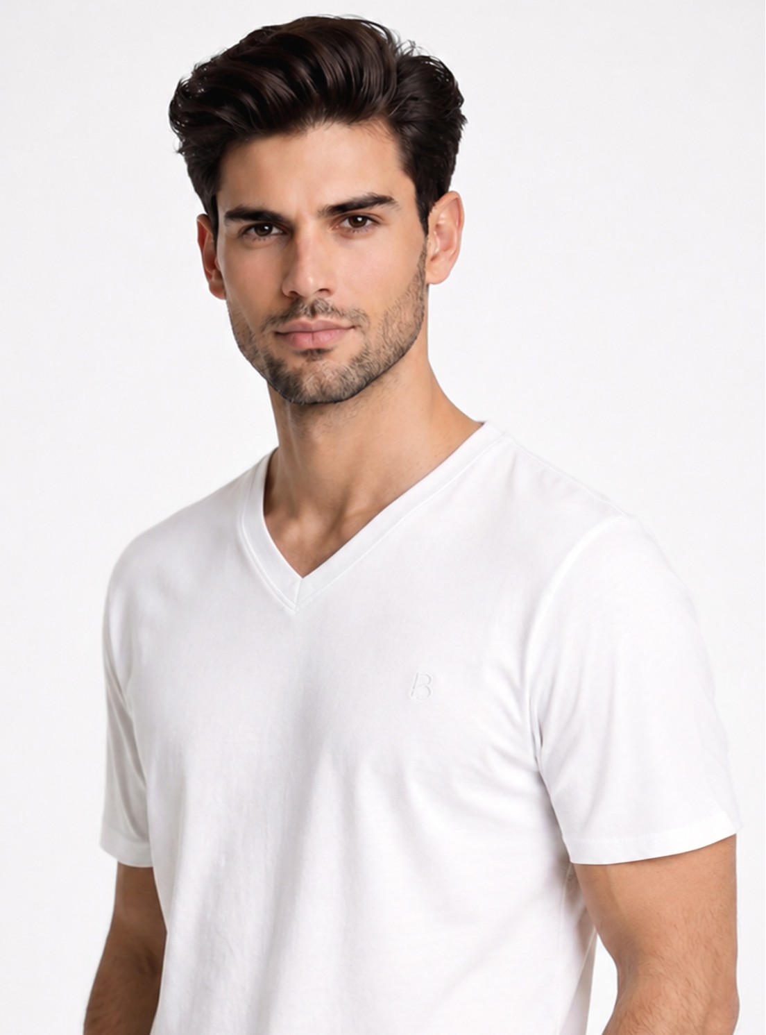 Polera Cuello V Regular Fit Blanco Piero Butti Polera Cuello V Regular Fit Blanco Piero Butti