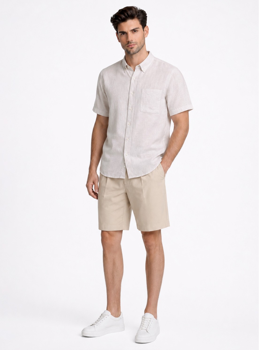 Camisa Lino-Algodón Regular Fit Arena Piero Butti Camisa Lino-Algodón Regular Fit Arena Piero Butti