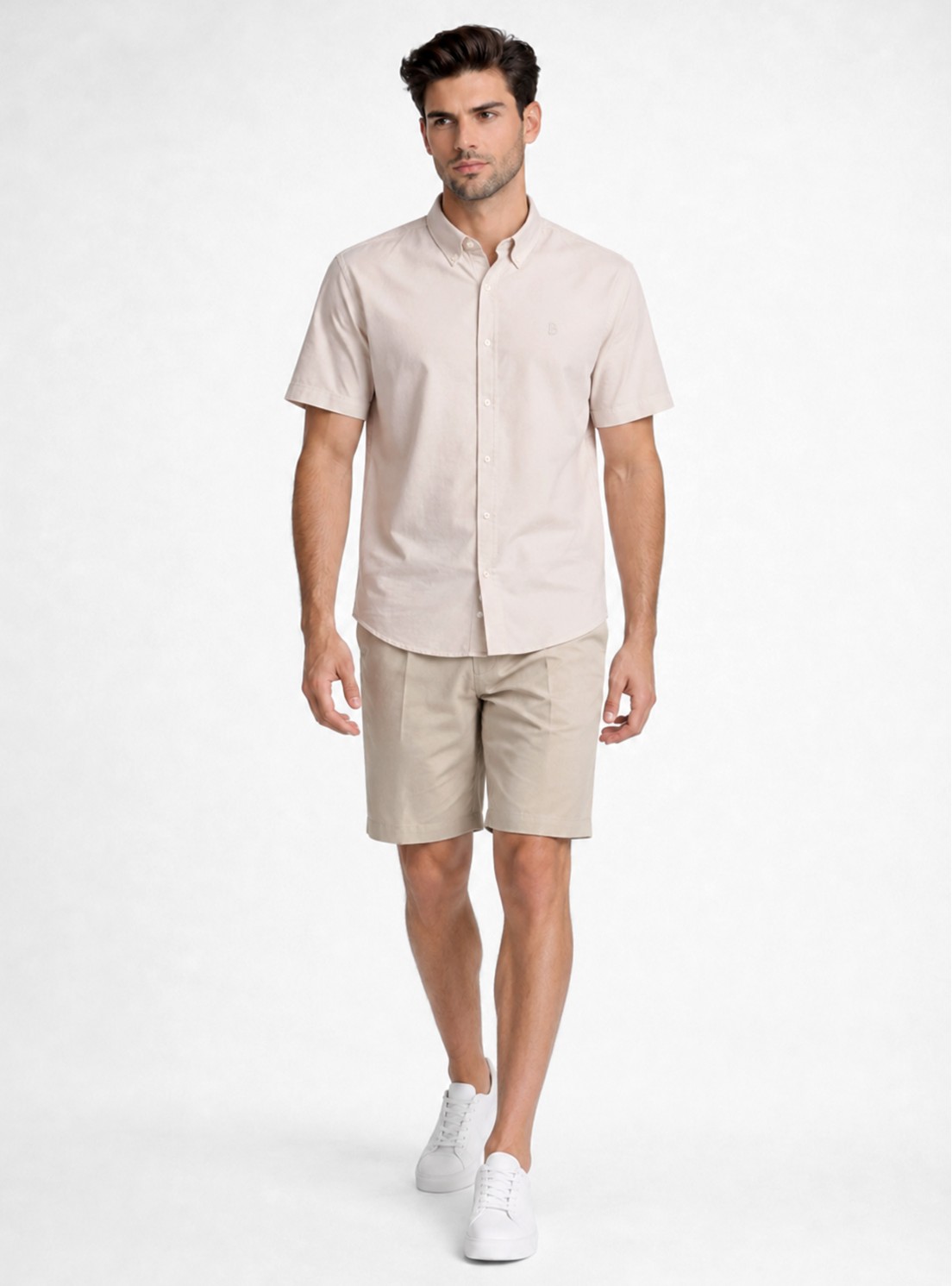 Camisa Lisa Regular Fit Beige Piero Butti Camisa Lisa Regular Fit Beige Piero Butti