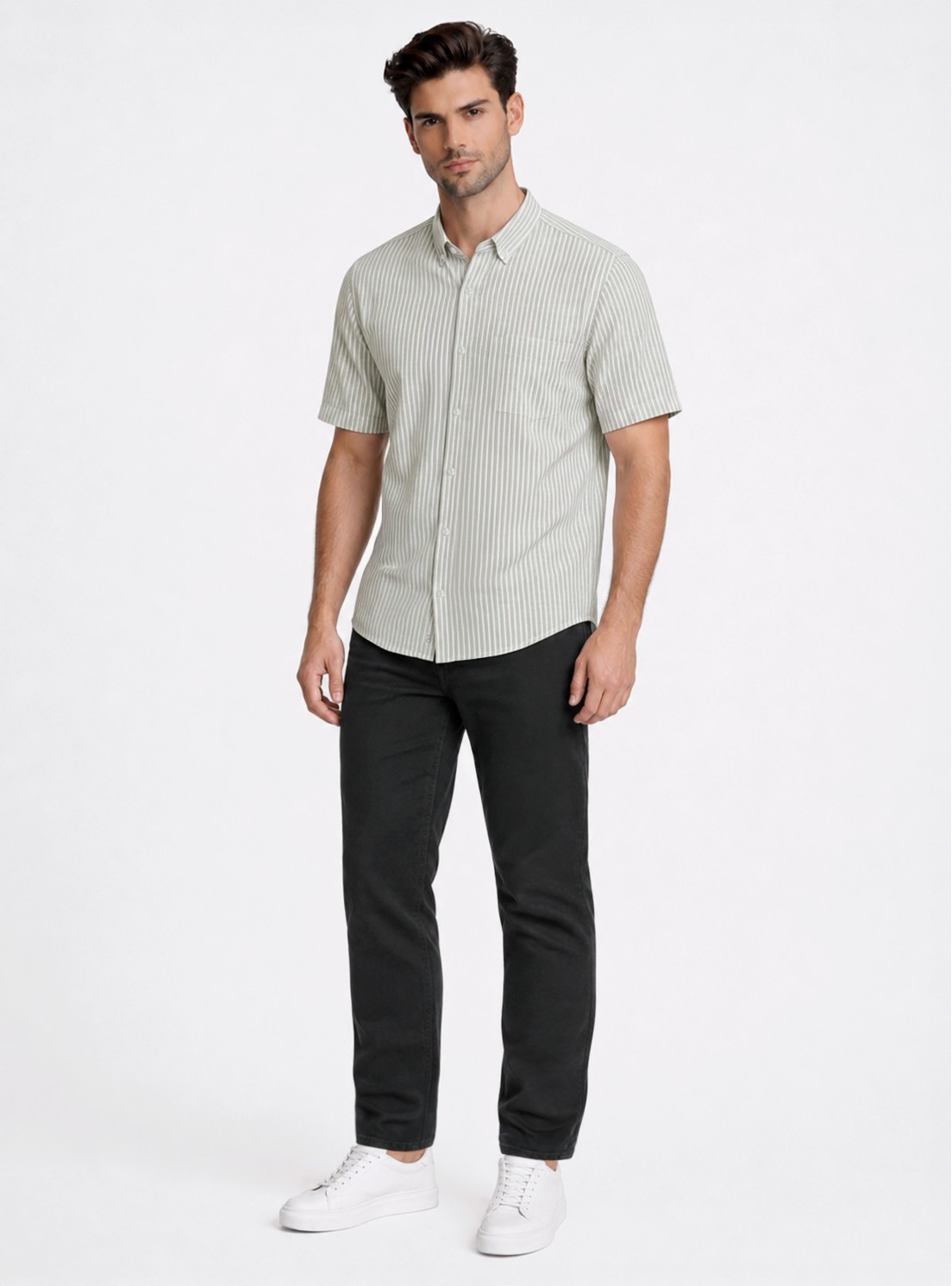 Camisa A Rayas Regular Fit Oliva Piero Butti Camisa A Rayas Regular Fit Oliva Piero Butti