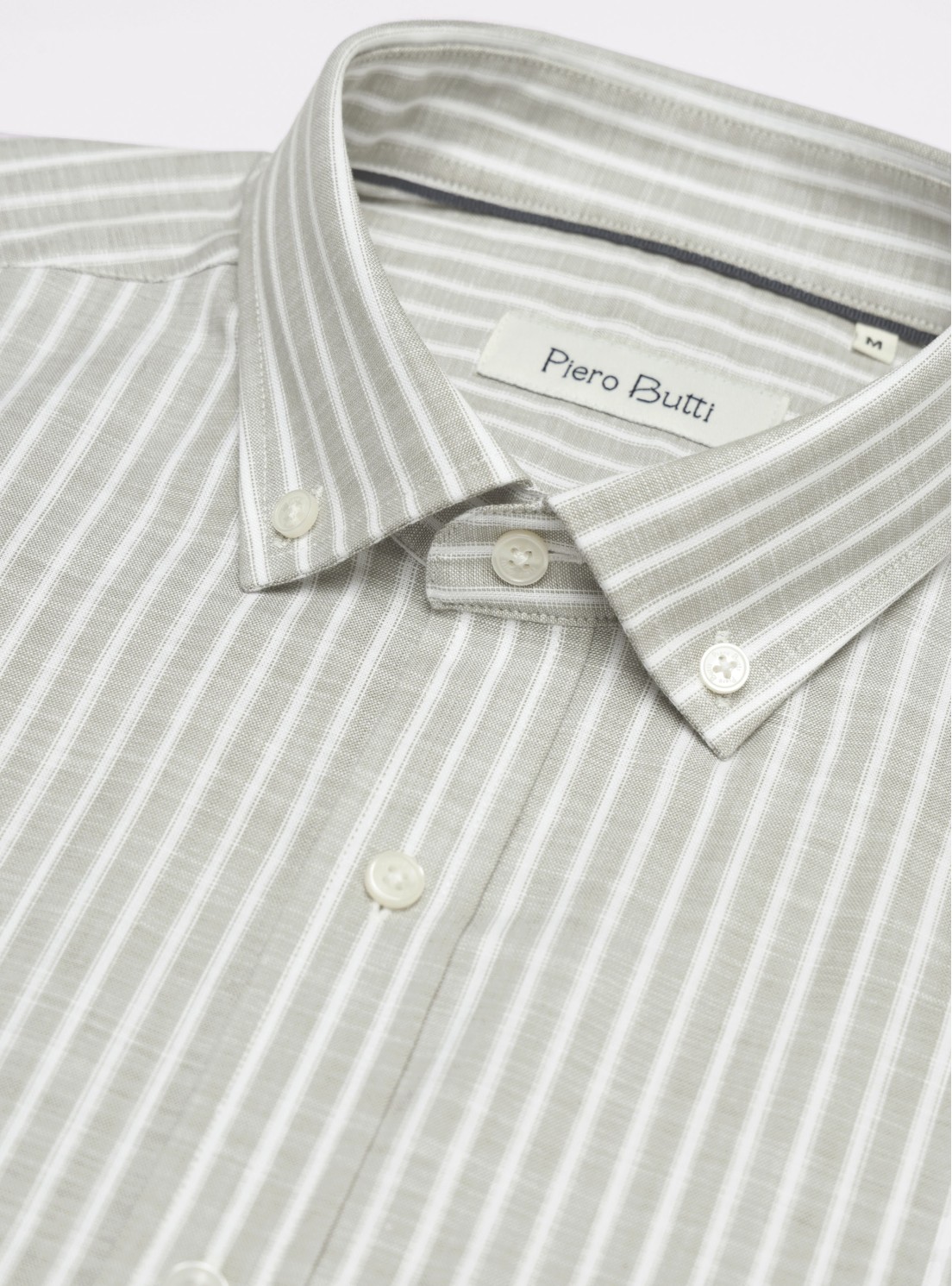 Camisa A Rayas Regular Fit Oliva Piero Butti Camisa A Rayas Regular Fit Oliva Piero Butti
