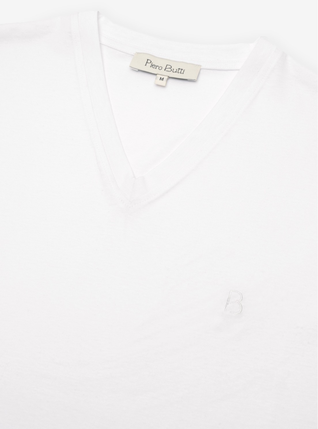 Polera Cuello V Regular Fit Blanco Piero Butti Polera Cuello V Regular Fit Blanco Piero Butti