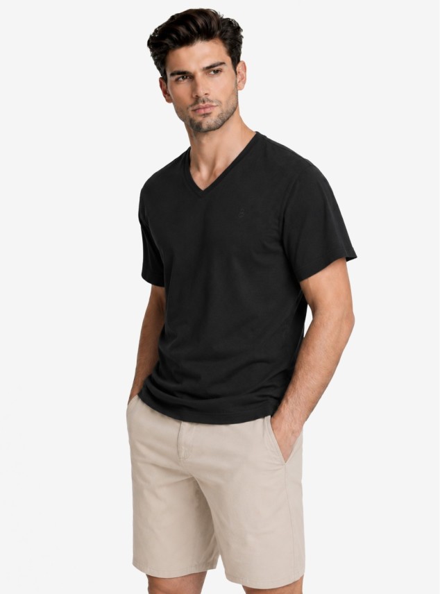 Polera Cuello V Regular Fit Negro Piero Butti Polera Cuello V Regular Fit Negro Piero Butti