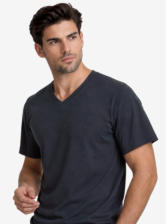 Polera Cuello V Regular Fit Azul Marino Piero Butti Polera Cuello V Regular Fit Azul Marino Piero Butti