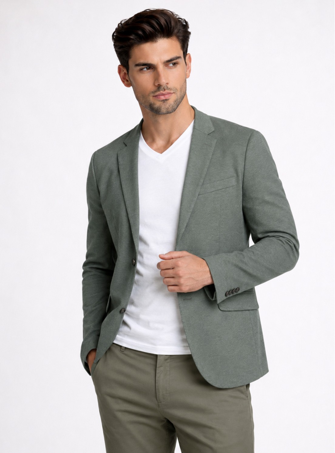 Blazer Poli Viscosa Spandex Tailored Fit Verde Piero Butti Blazer Poli Viscosa Spandex Tailored Fit Verde Piero Butti