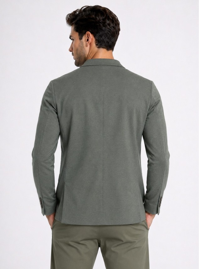 Blazer Poli Viscosa Spandex Tailored Fit Verde Piero Butti Blazer Poli Viscosa Spandex Tailored Fit Verde Piero Butti