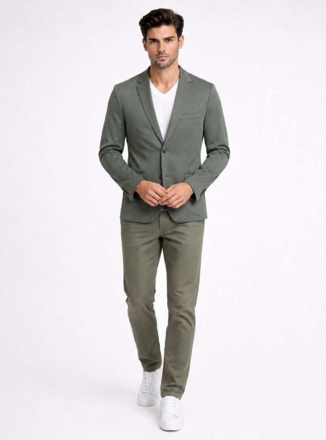 Blazer Poli Viscosa Spandex Tailored Fit Verde Piero Butti Blazer Poli Viscosa Spandex Tailored Fit Verde Piero Butti