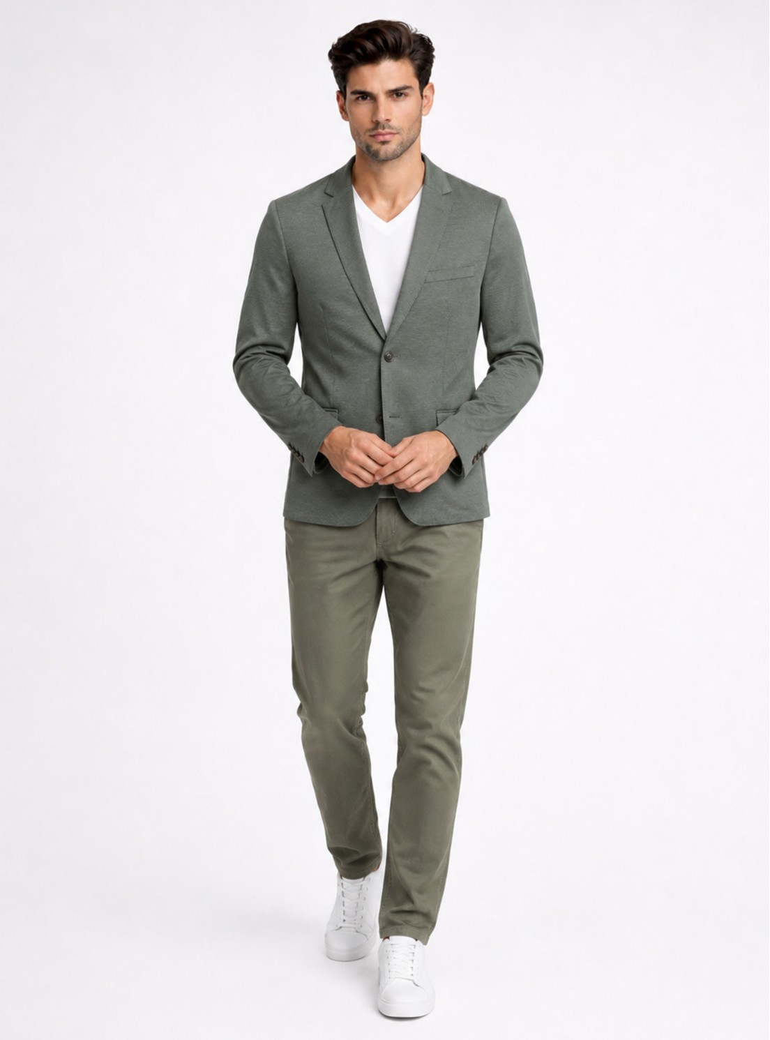 Blazer Poli Viscosa Spandex Tailored Fit Verde Piero Butti Blazer Poli Viscosa Spandex Tailored Fit Verde Piero Butti