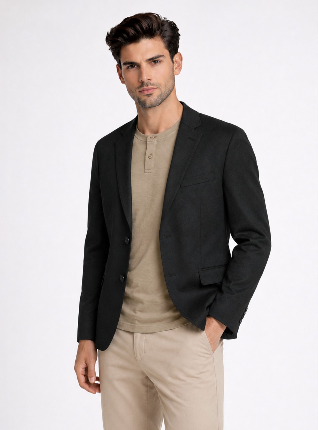 Blazer Poli Viscosa Spandex Tailored Fit Negro Piero Butti Blazer Poli Viscosa Spandex Tailored Fit Negro Piero Butti