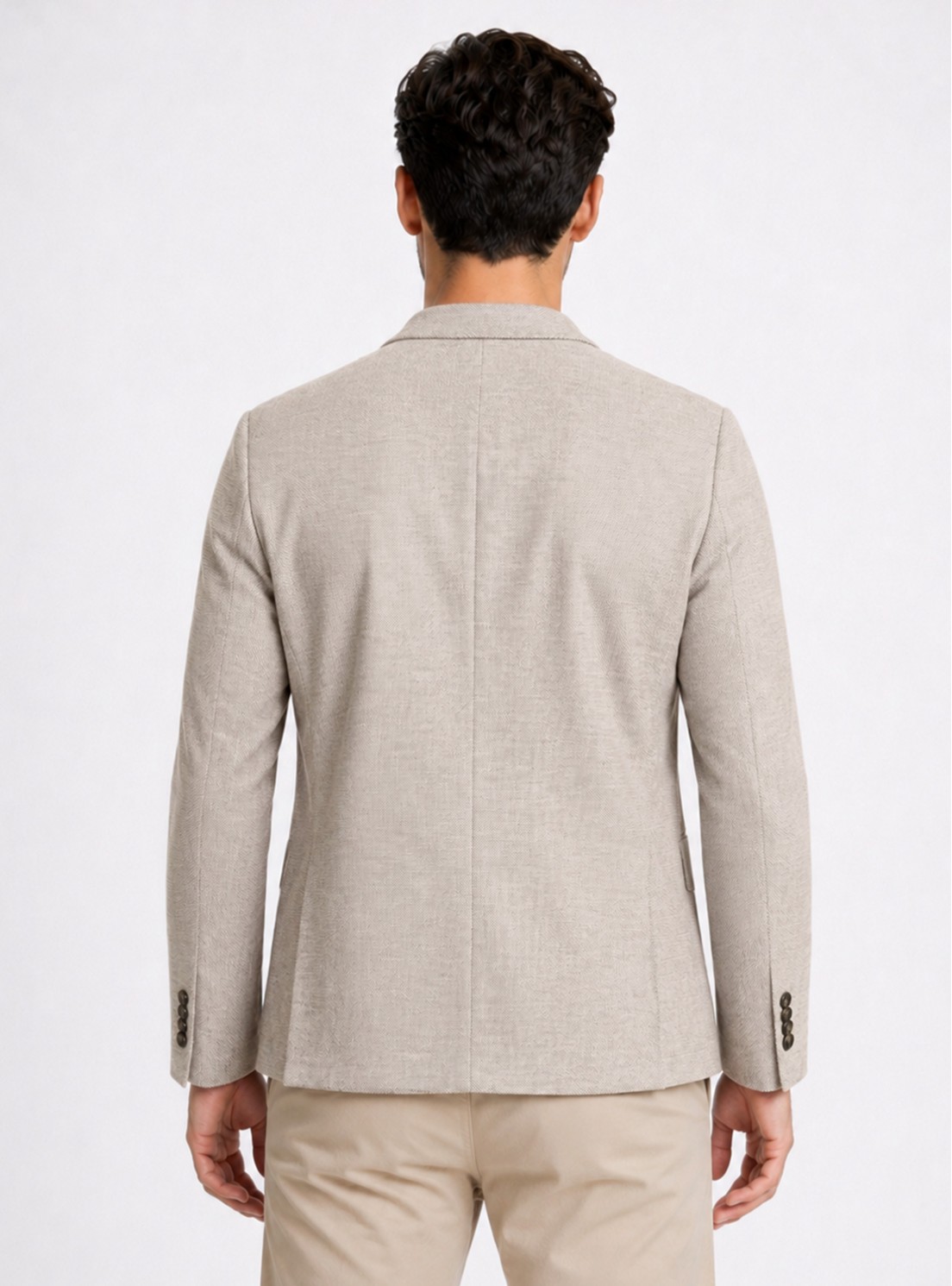 Blazer Poli Viscosa Spandex Tailored Fit Beige Piero Butti Blazer Poli Viscosa Spandex Tailored Fit Beige Piero Butti