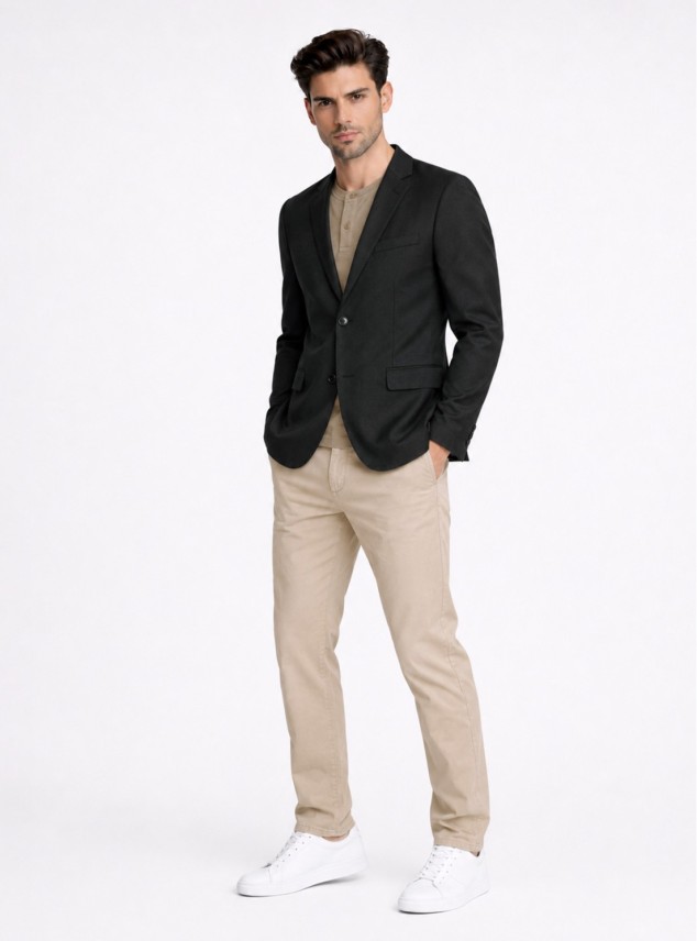 Blazer Poli Viscosa Spandex Tailored Fit Negro Piero Butti Blazer Poli Viscosa Spandex Tailored Fit Negro Piero Butti