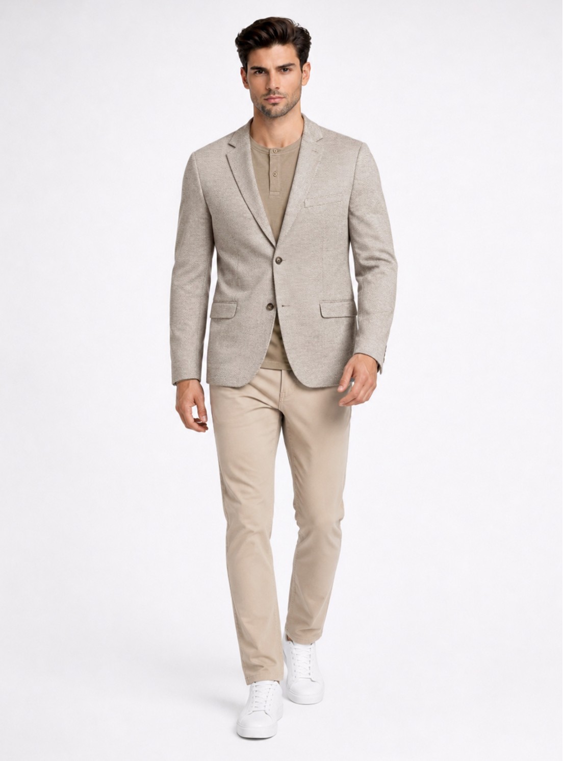 Blazer Poli Viscosa Spandex Tailored Fit Beige Piero Butti Blazer Poli Viscosa Spandex Tailored Fit Beige Piero Butti