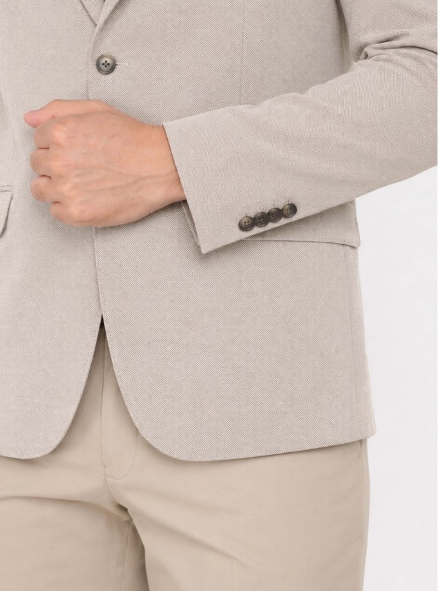 Blazer Poli Viscosa Spandex Tailored Fit Beige Piero Butti Blazer Poli Viscosa Spandex Tailored Fit Beige Piero Butti