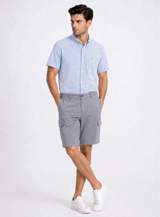 Bermuda Cargo Regular Fit Azul Marino Piero Butti Bermuda Cargo Regular Fit Azul Marino Piero Butti
