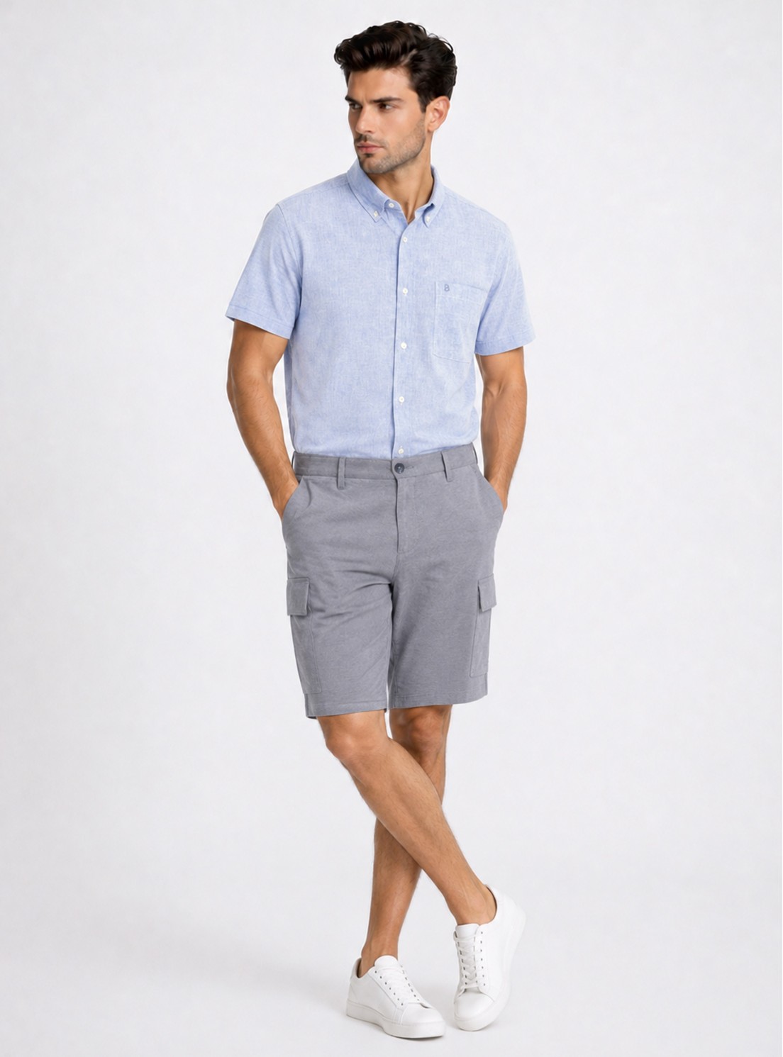 Bermuda Cargo Regular Fit Azul Marino Piero Butti Bermuda Cargo Regular Fit Azul Marino Piero Butti