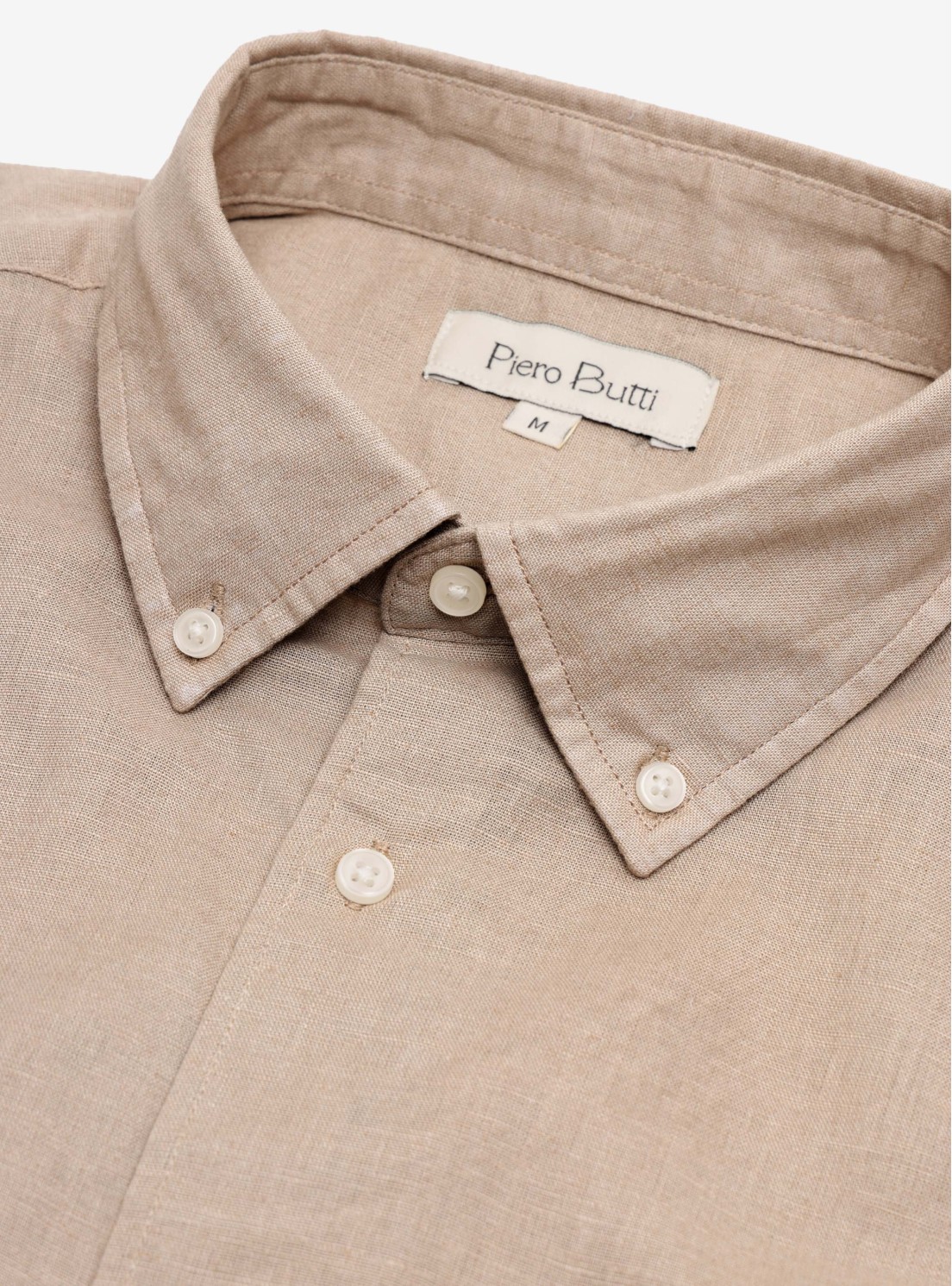 Camisa Lino-Algodón Regular Fit Café Piero Butti Camisa Lino-Algodón Regular Fit Café Piero Butti