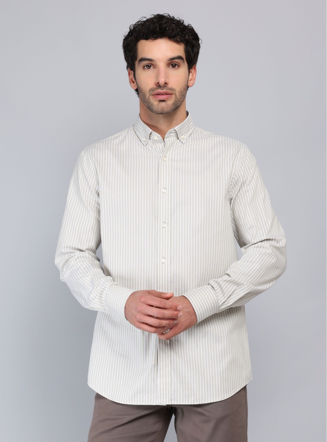 Camisa Rayas Tailored Fit Beige Piero Butti Camisa Rayas Tailored Fit Beige Piero Butti